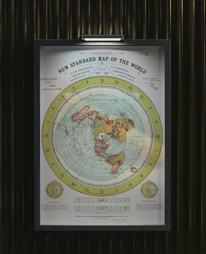 FLAT EARTH POSTER (GLEASON MAP)